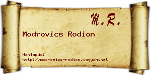 Modrovics Rodion névjegykártya